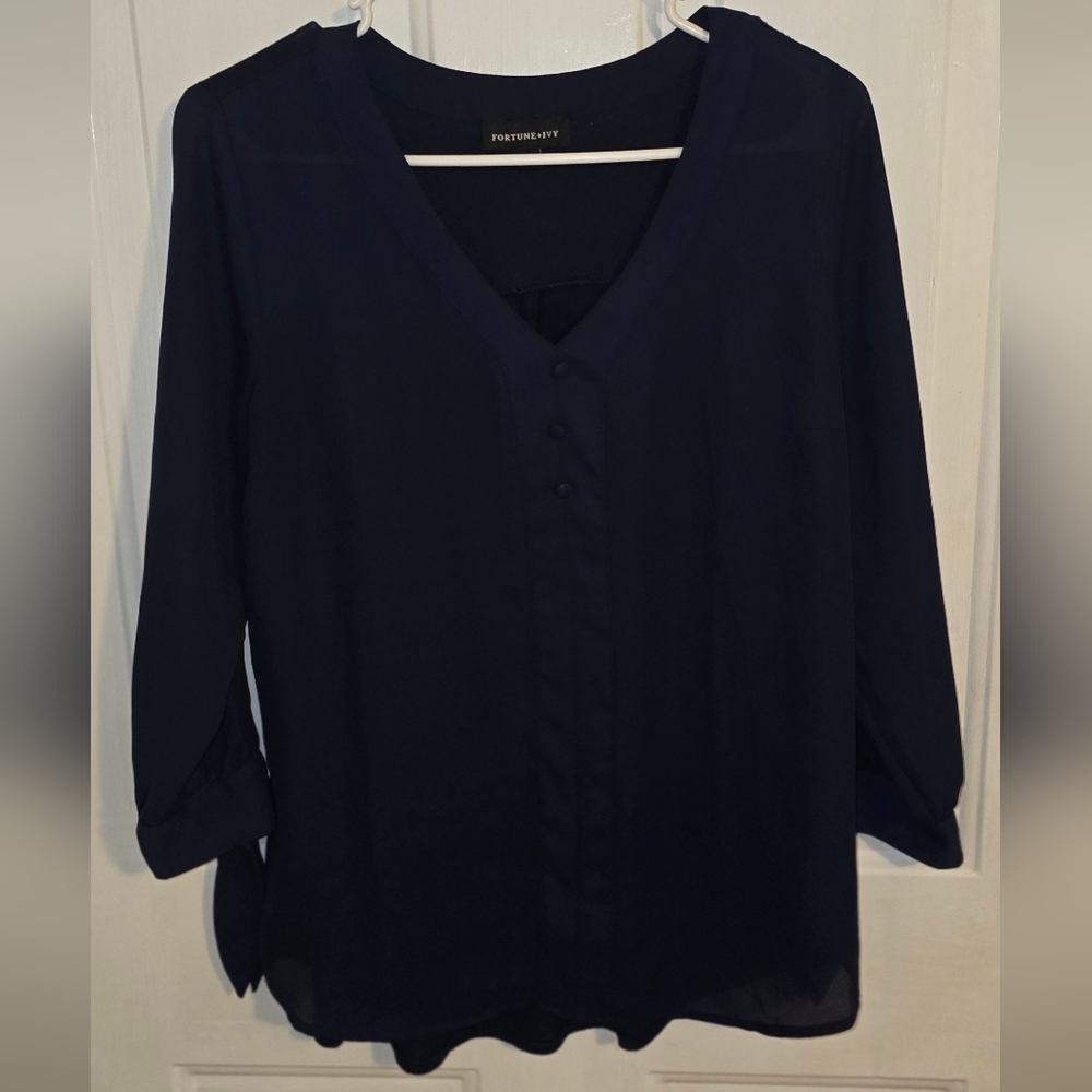 Elegant Women's Navy Blouse